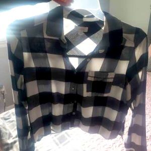 B&W Cropped Flannel